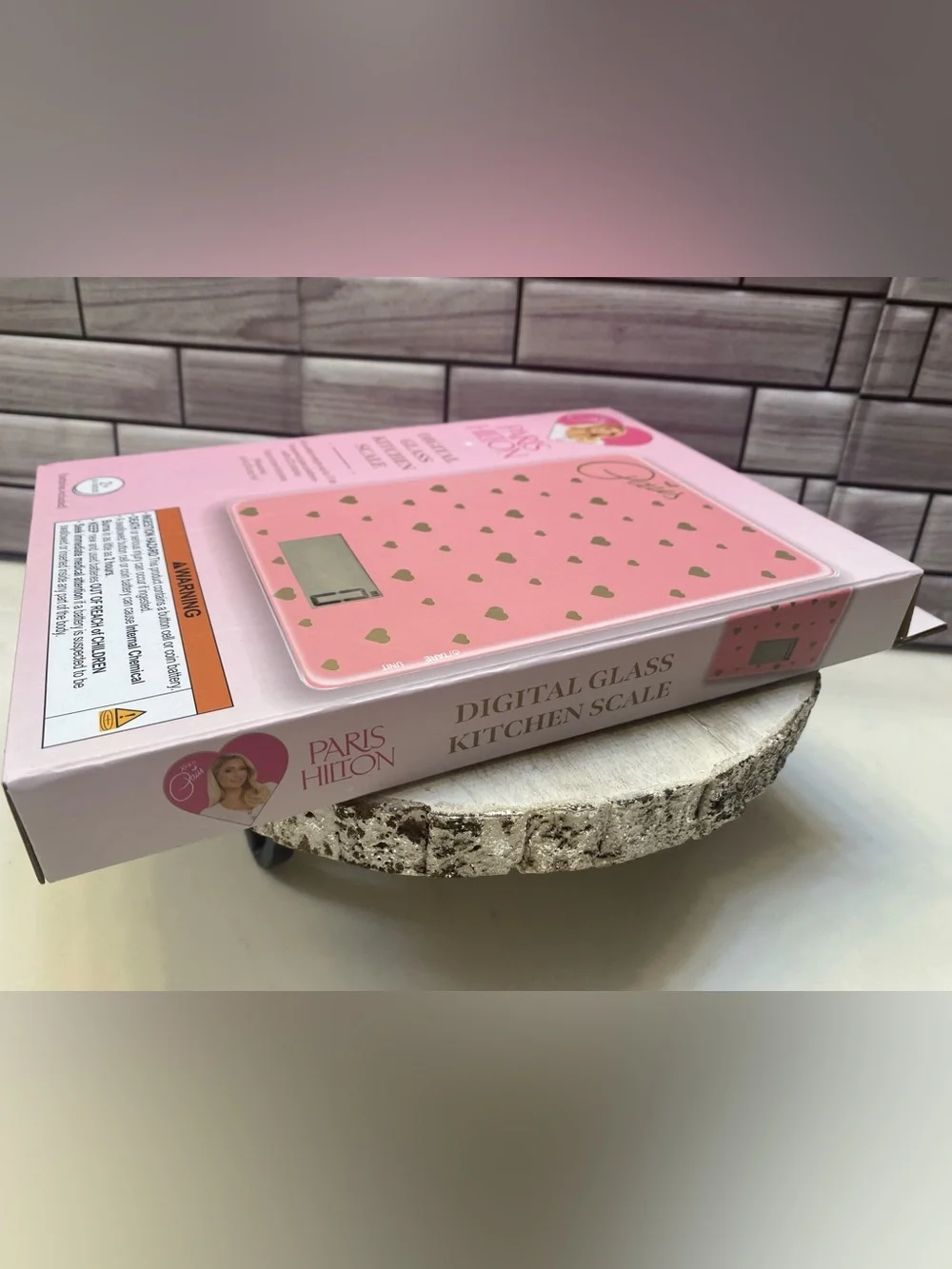 Paris Hilton ❤️Digital Glass Kitchen Scale Gold heart NIB